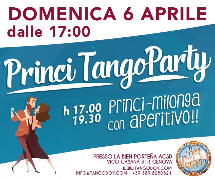 Principarty 6 aprile 2024 Milonga Tango Principianti Genova
